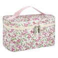 thumbnail image 1 of Unique Bargains Quilted Makeup Bag Rose Red Floral Makeup Bag Cute Makeup Bag Cosmetic Bags for Women Girls, 1 of 7
