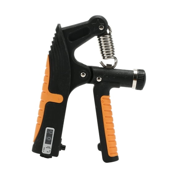 Unique Bargains R Shape Hand Grip Strengthener Forearm Grip Workout Adjustable Strength for Muscle Building Black Orange