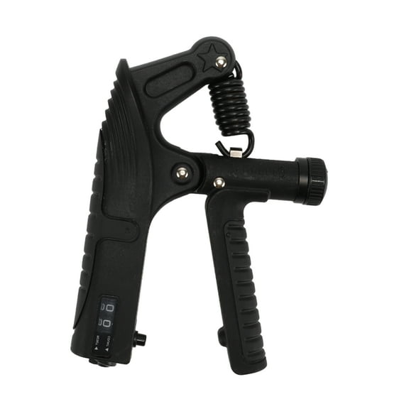 Unique Bargains R Shape Hand Grip Strengthener Forearm Grip Workout Adjustable Strength for Muscle Building Black