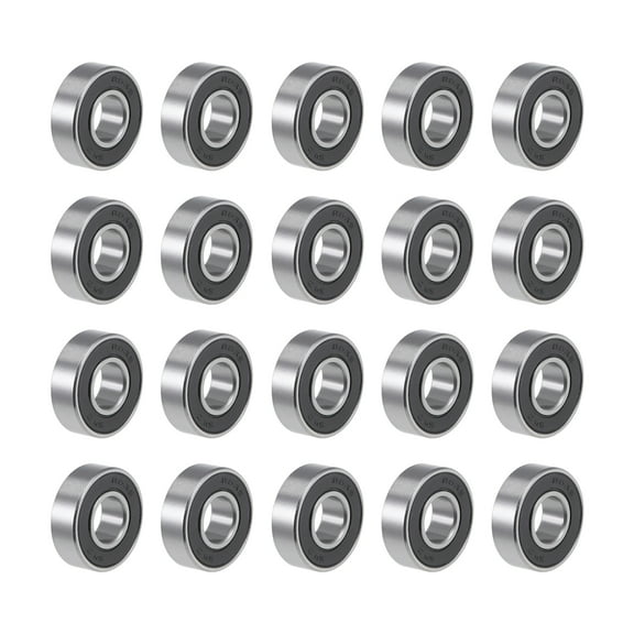 Unique Bargains R4-2RS Deep Groove Ball Bearing, 1/4"x5/8"x0.196" Sealed Z2 Lever Bearings 20pcs, 3/8"x7/8"x9/32"