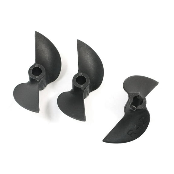 Unique Bargains RC Ship Dual  Black Plastic CCW Propeller Props 42mm P/D 1.4 4214R 3Pcs
