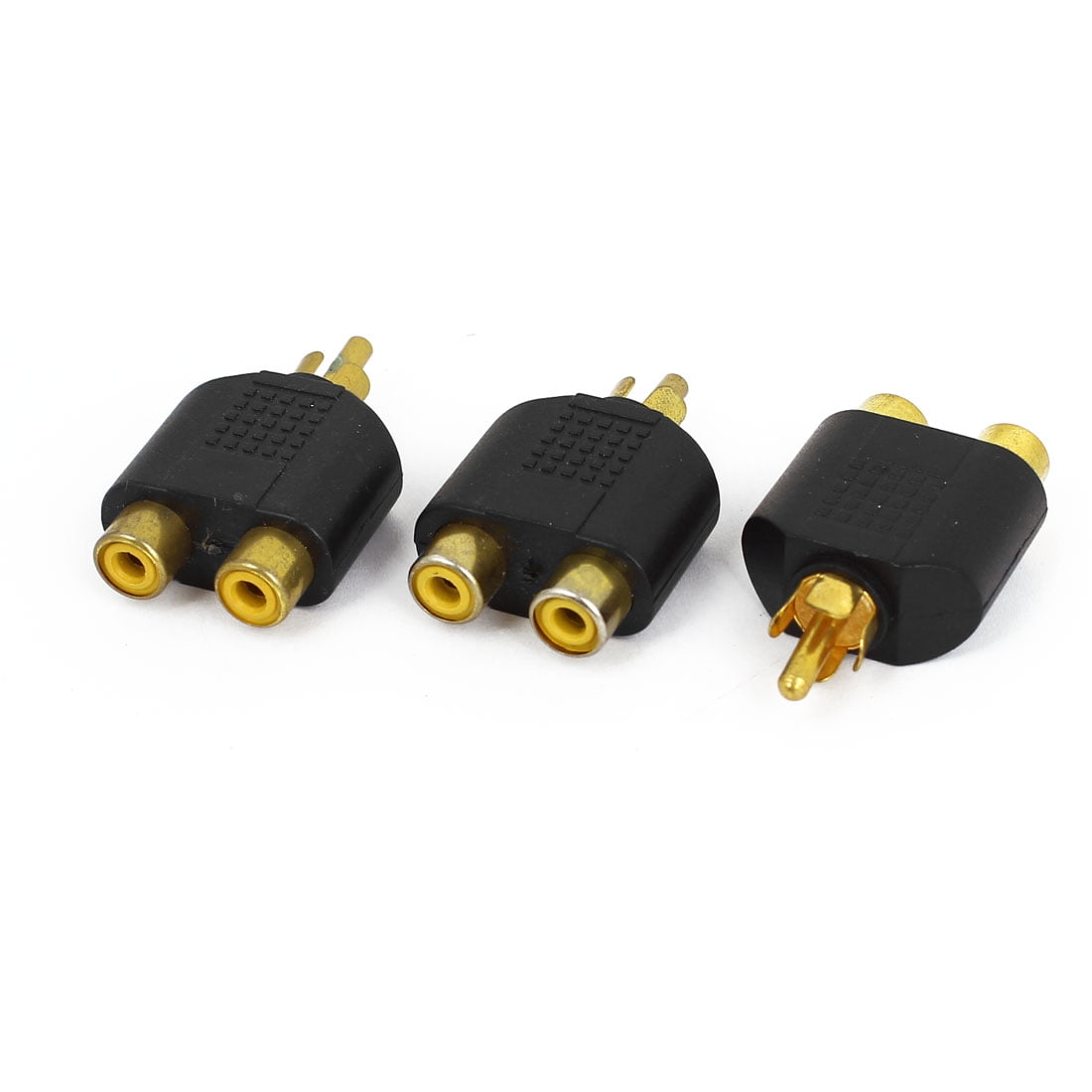 Unique Bargains RCA 1 Male to 2 Female Y Splitter AV Audio Plug