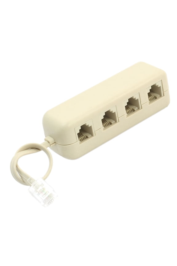 RJ11 6P4C Male to Female 4-Way Telephone Jack Splitter Phone Line Extension Adapter