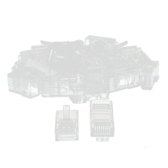 Unique Bargains RJ45 8P8C CAT5 Modular Ethernet Network Cable LAN Connector End Clear 30pcs