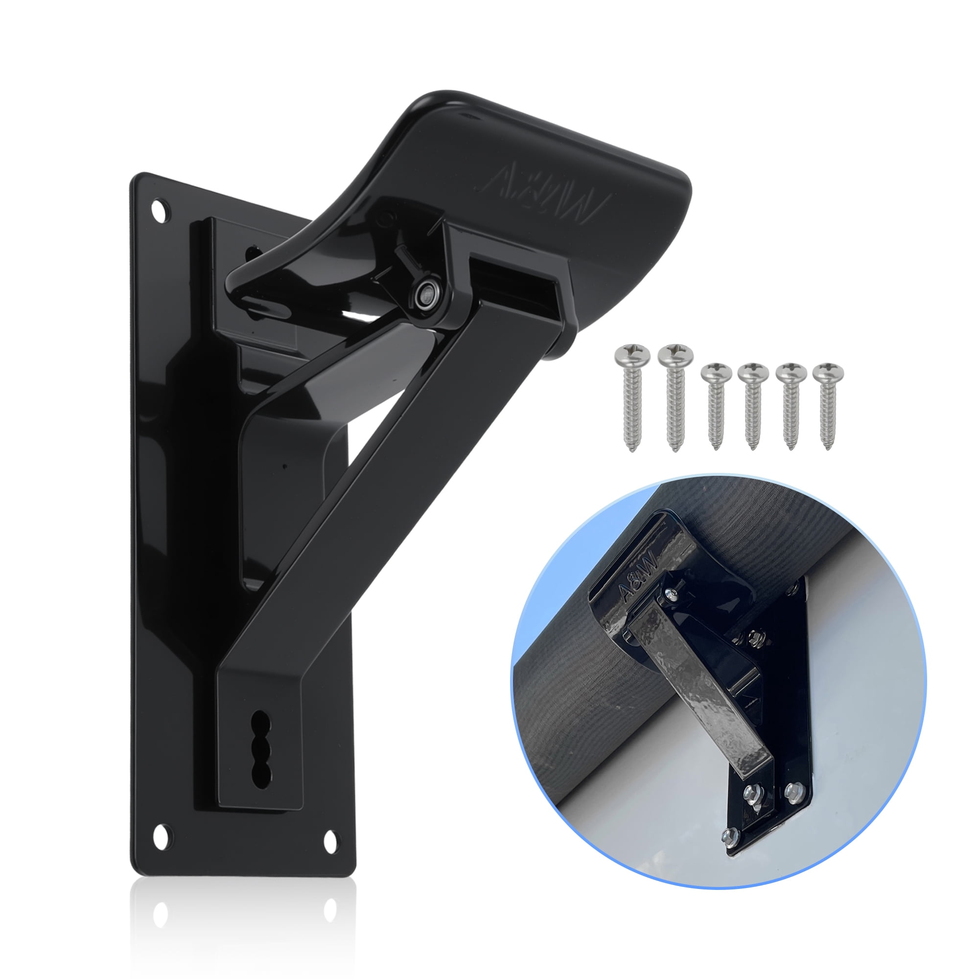 Unique Bargains RV Awning Support Roller Cradle Center Bracket Black