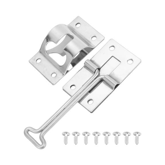 Unique Bargains RV Door Holder Latch Catch 4" Trailer Door Latch Stainless Steel Enclosed Motorhome Doors Keeper for RV Camper Truck Cargo Hatch Silver Tone 2 Pcs