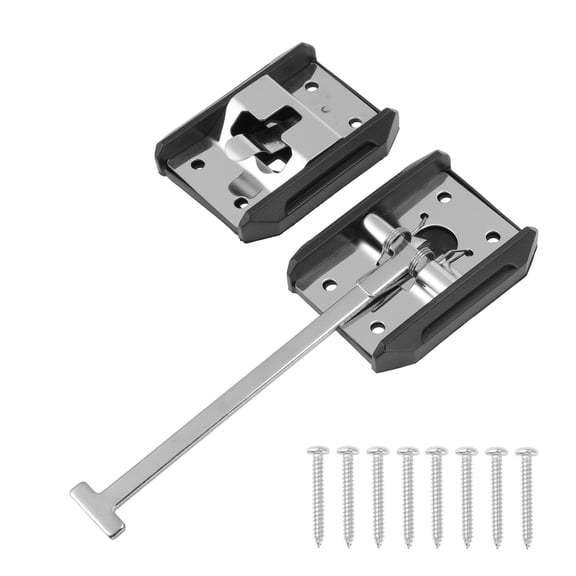 Unique Bargains RV Door Holder Latch Catch 6" Trailer Door Latch Stainless Steel Enclosed Motorhome Doors Keeper for RV Camper Truck Cargo Hatch Black Silver Tone