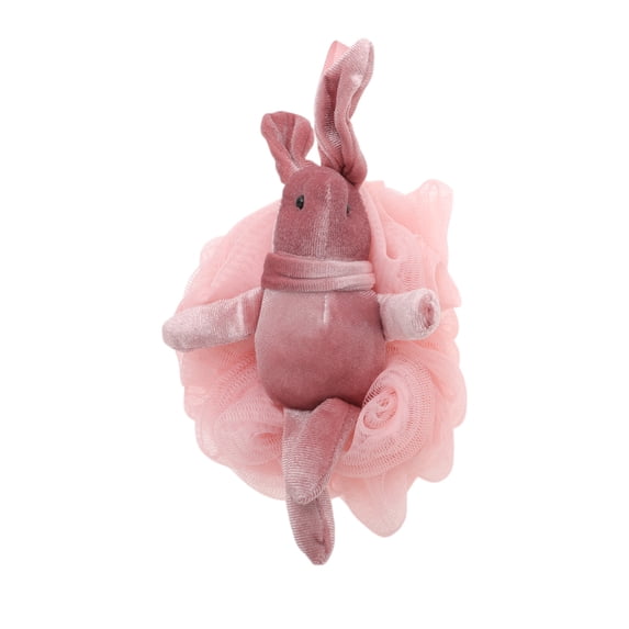 Unique Bargains Rabbit Bath Shower Loofah Sponge 1 Pc Pink