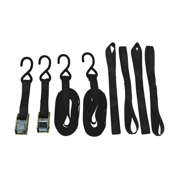 Unique Bargains Ratchet Tie Down Straps 1 Set 1 Inch x 20 Feet 1 100lb Ratchet Strap Lashing Straps for Roof Rack Motorcycle Trucks Trailer Black
