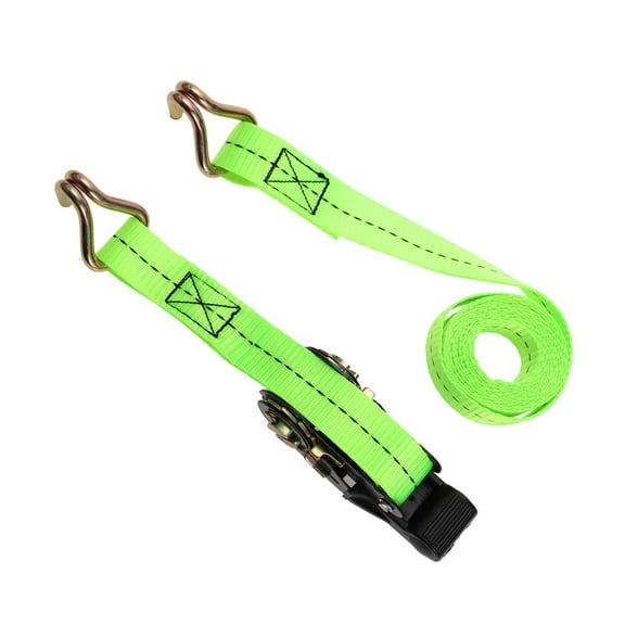 Unique Bargains Ratchet Tie Down Straps Adjustable 800kg 300cm/118.11" 1 Set Green