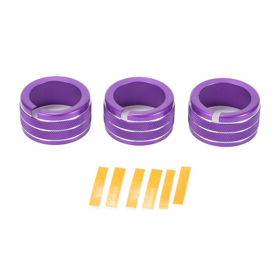 Unique Bargains Rear AC Heat Temp Climate Knob Cover Interior Trim for Dodge Durango 11-20 Aluminum Alloy Purple 3 Pcs