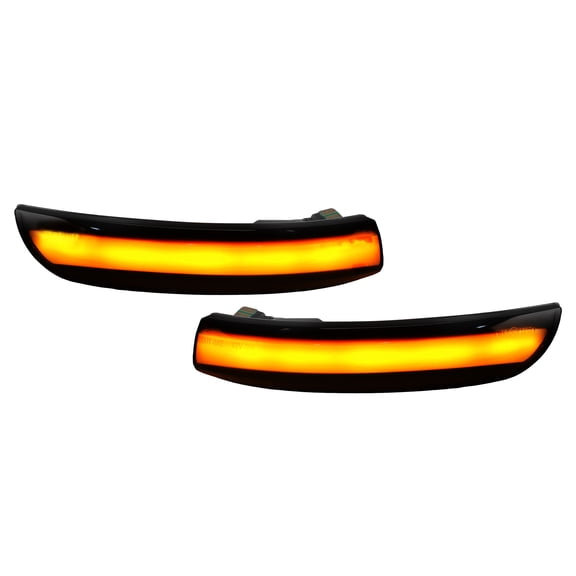 Unique Bargains Rearview Mirror Turn Signal Light Yellow Light LED for Ford Kuga 2013-2018 All 1 Pair Front Left & Front Right Side Marker Lights Black Lens