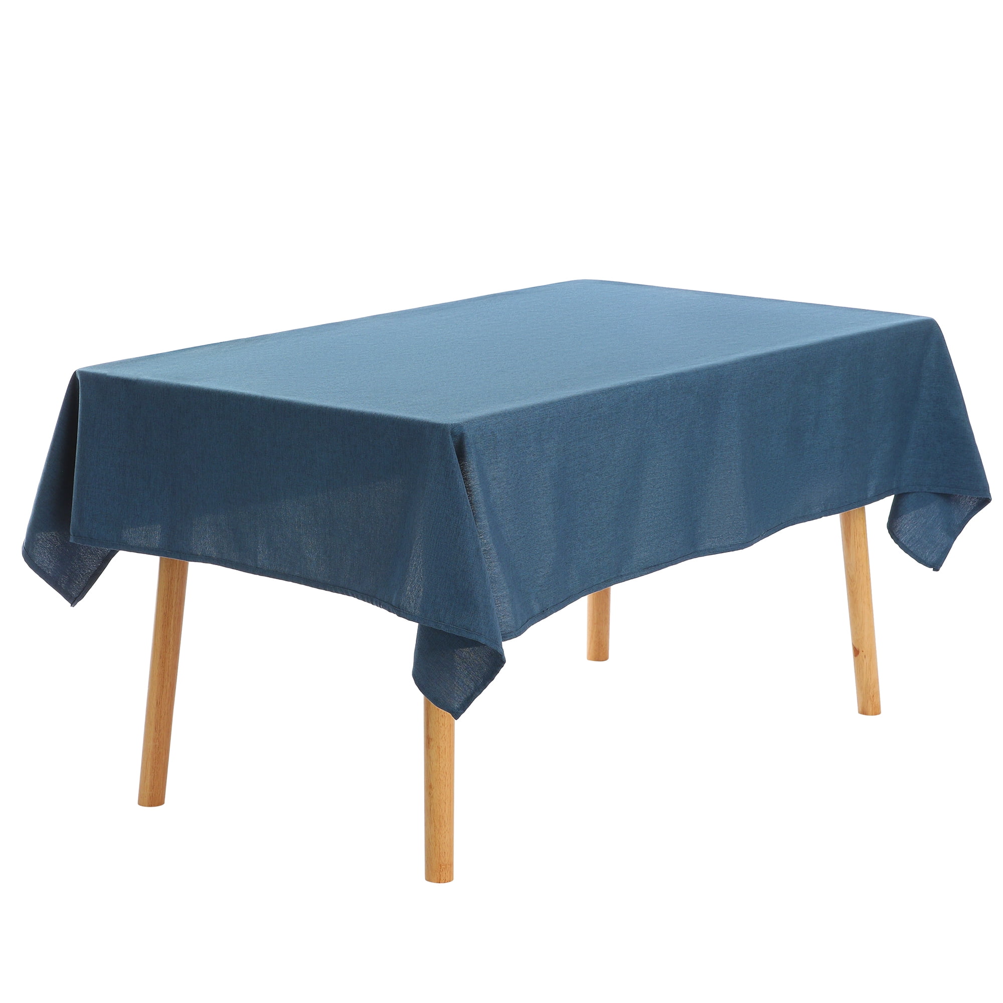 Unique Bargains Rectangle Cotton Linen Spillproof Table Cover Tablecloth Blue 55"x94"