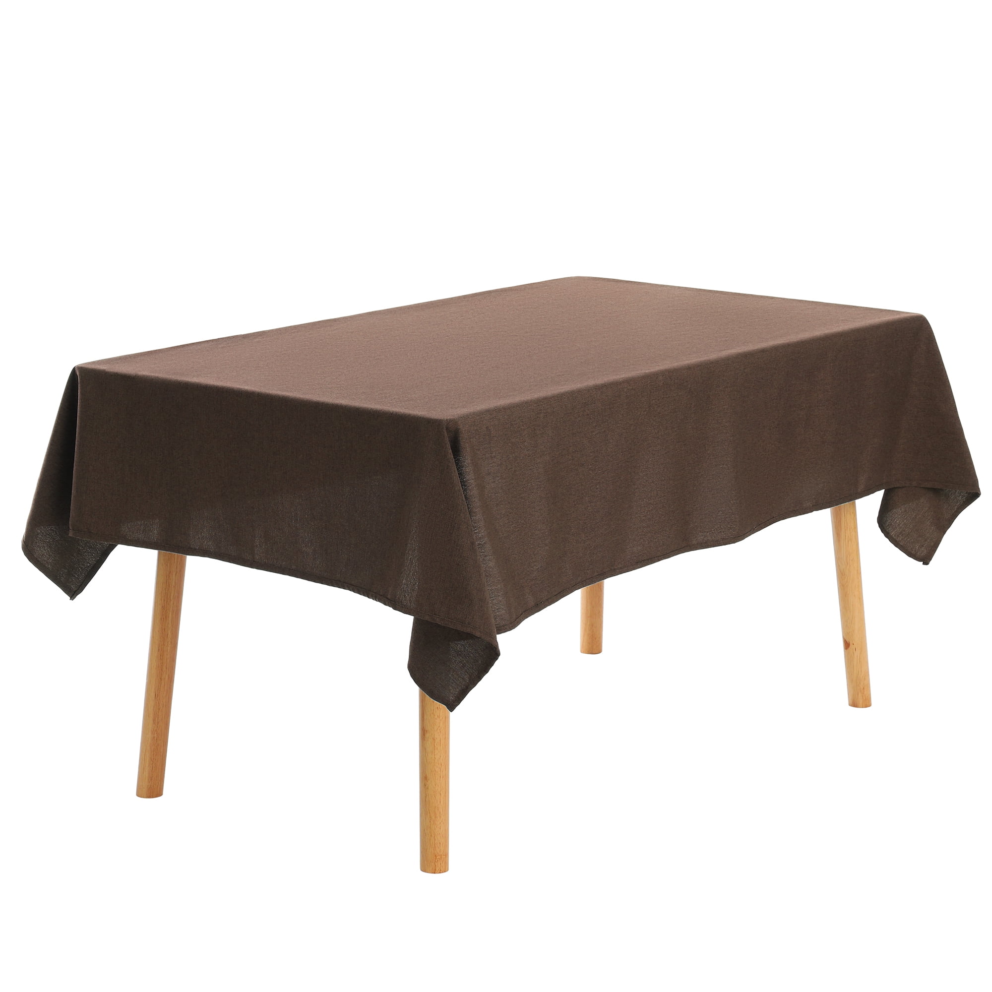 Unique Bargains Rectangle Cotton Linen Spillproof Table Cover Tablecloth Coffee 51"x71"