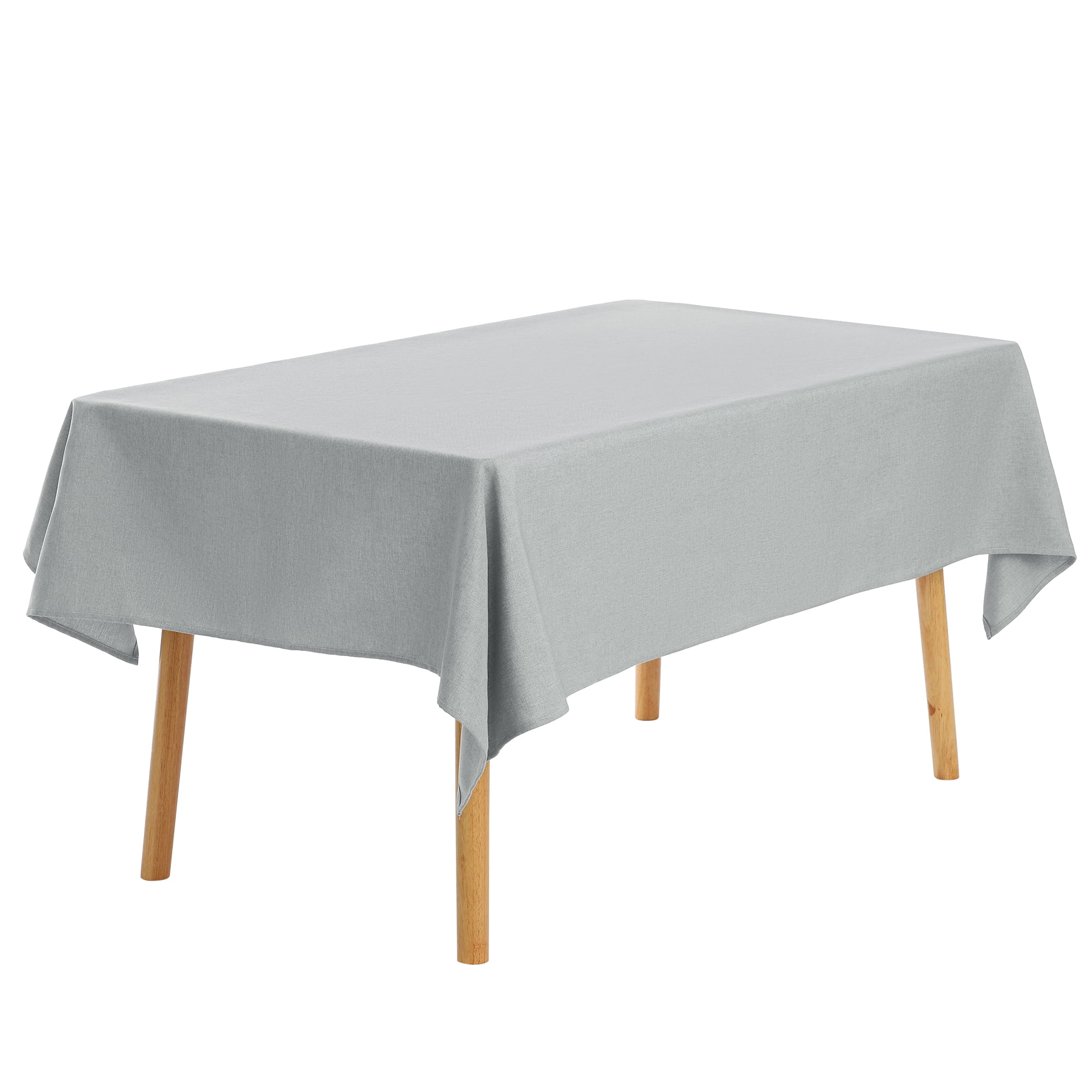Unique Bargains Rectangle Cotton Linen Spillproof Table Cover Tablecloth Grey 55"x94"