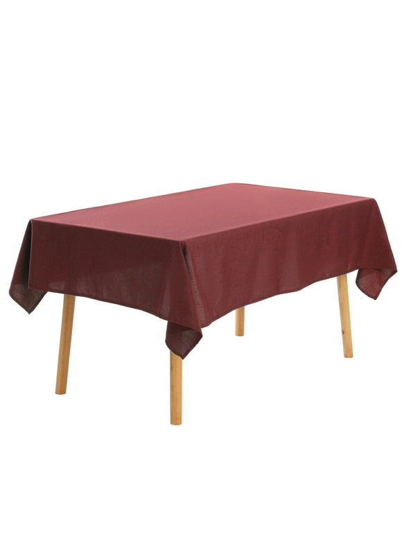 Unique Bargains Rectangle Cotton Linen Spillproof Table Cover Tablecloth Red 51"x51"