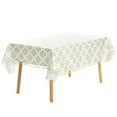 thumbnail image 1 of Unique Bargains Rectangle Floral Tablecloth Faux PU Table Cover with Tassels Green Flower 55"x55", 1 of 5