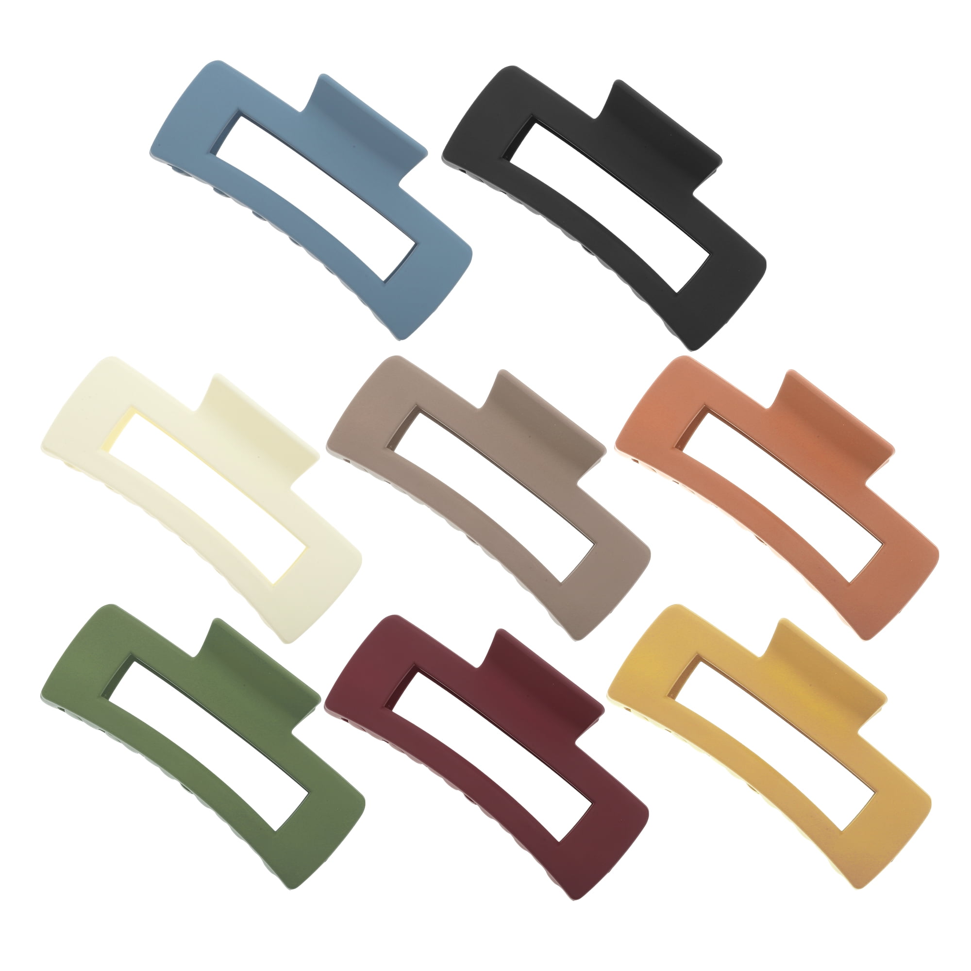 Unique Bargains Rectangle Frosted Hair Clips Multicolor 8 Pcs