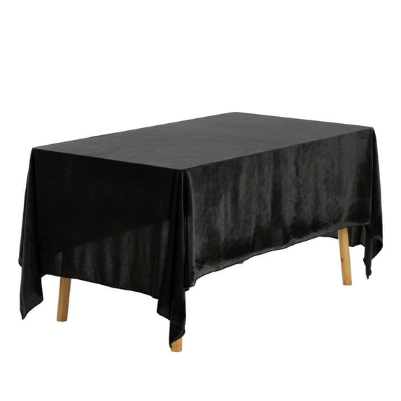 Unique Bargains Rectangle Polyester Washable Tablecloth Wedding or Banquet Table Cover Black 63"x102"