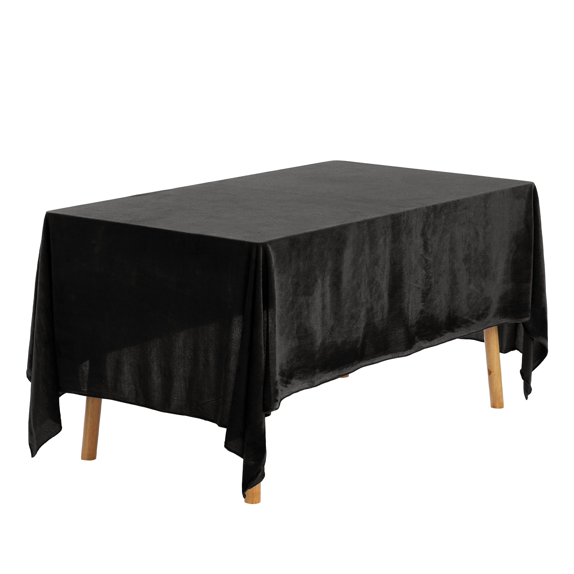 Unique Bargains Rectangle Polyester Washable Tablecloth Wedding or Banquet Table Cover Black 71"x94"