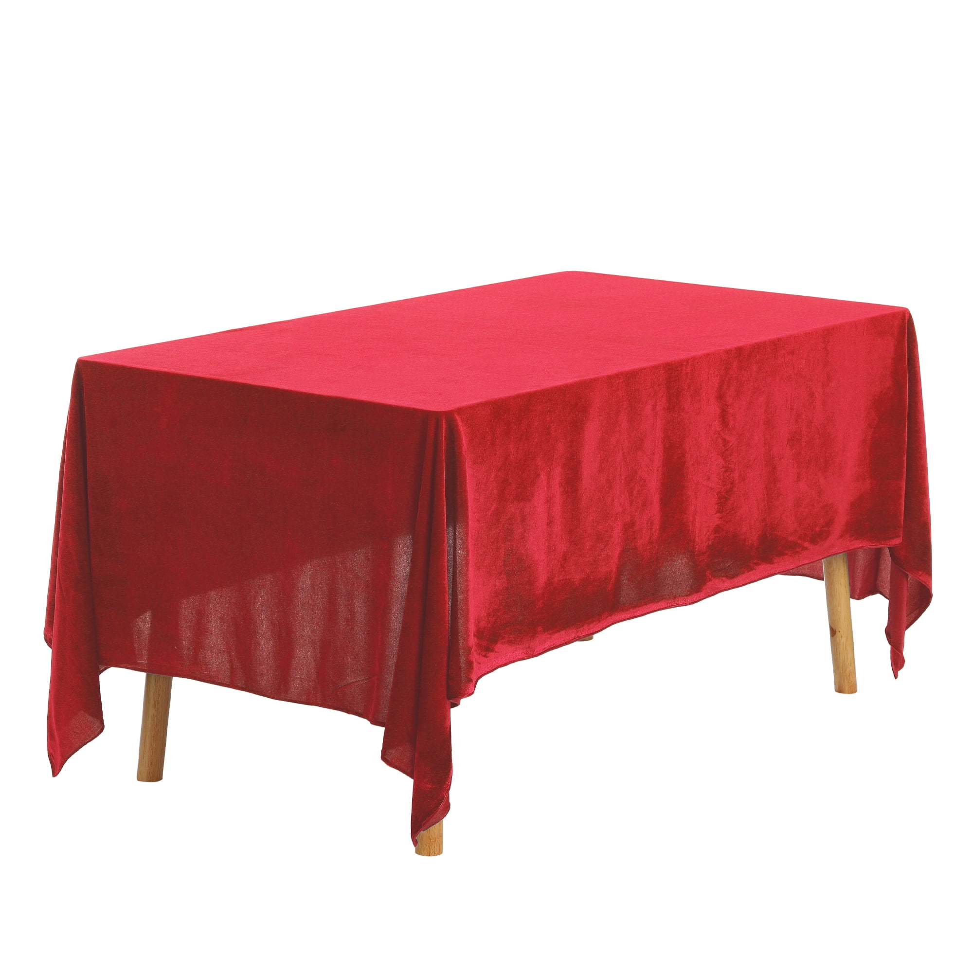 Unique Bargains Rectangle Polyester Washable Tablecloth Wedding or Banquet Table Cover Red 63"x102"