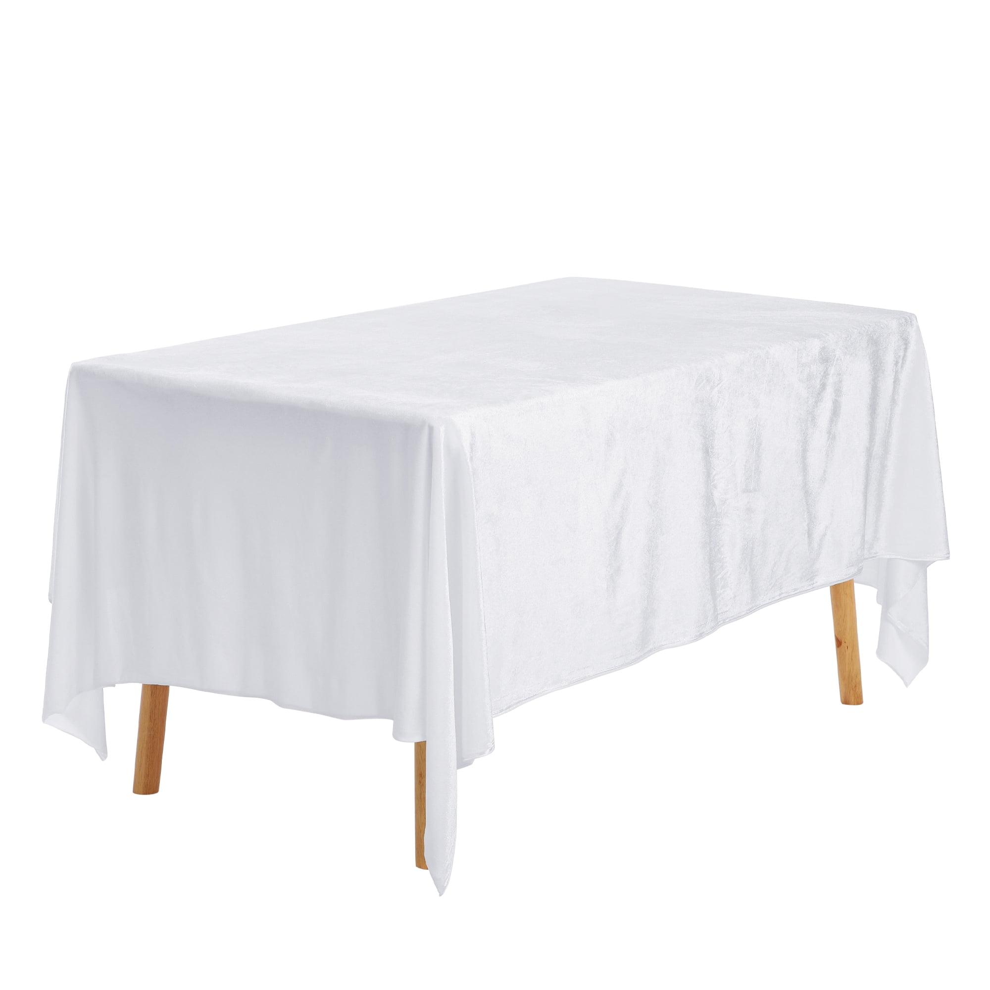 Unique Bargains Rectangle Polyester Washable Tablecloth Wedding or Banquet Table Cover White 63"x110"
