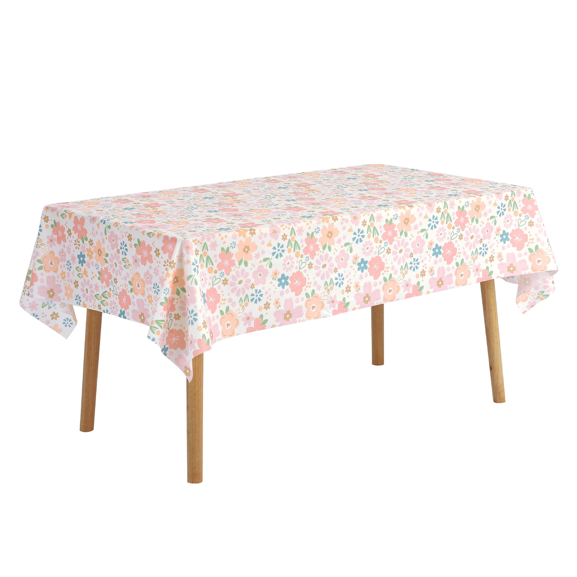 Unique Bargains Rectangle Polyester Waterproof Wrinkle Resistant Washable Soft Tablecloth Flower 55x55 Inch