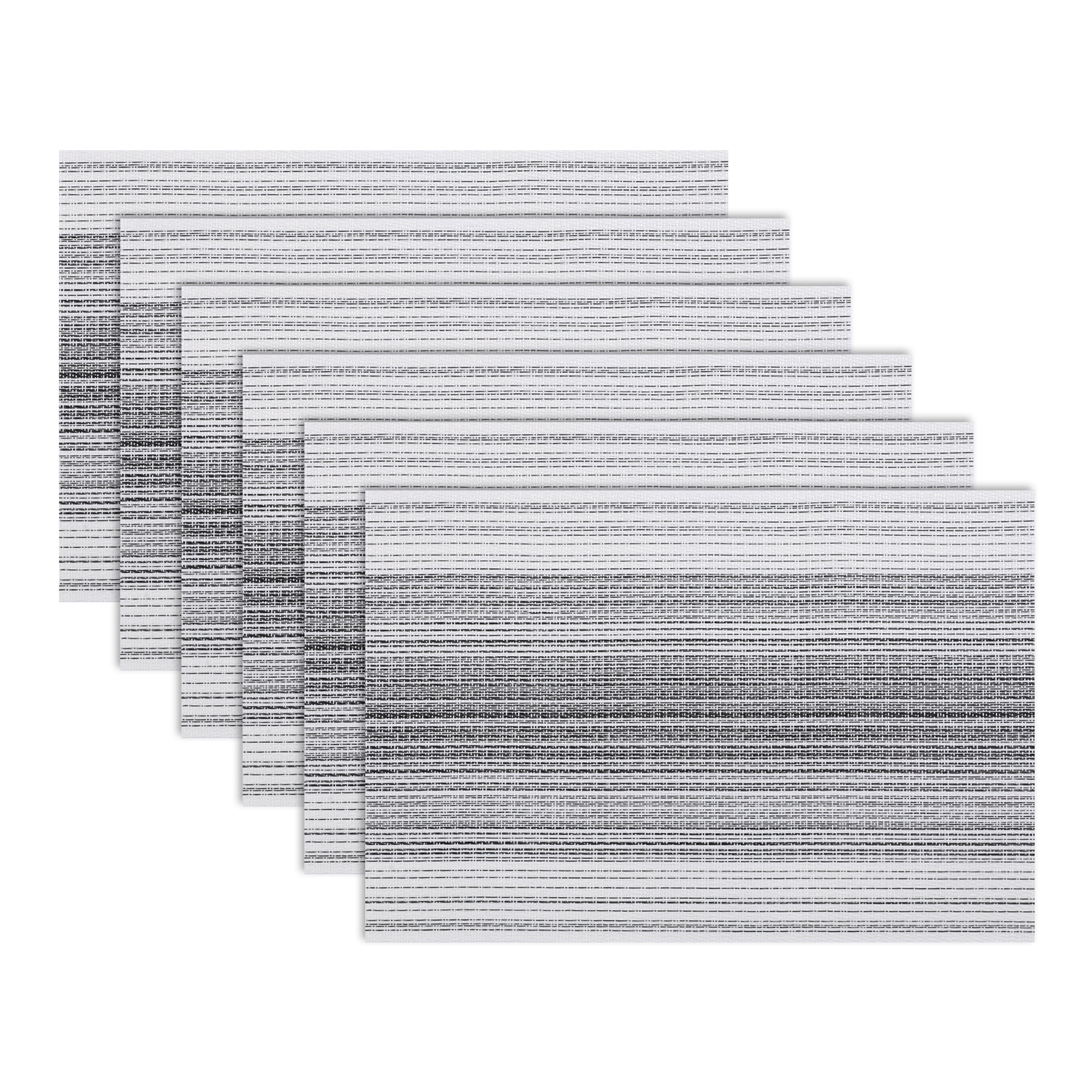 Unique Bargains Rectangle Set of 6 Heat Resistant Table Mats Black 17.7x11.8inch