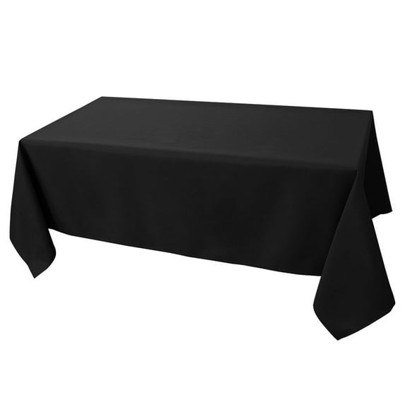 Unique Bargains Rectangle Tablecloth soft and comfortable Polyester Table Cover Black 60" x 104"