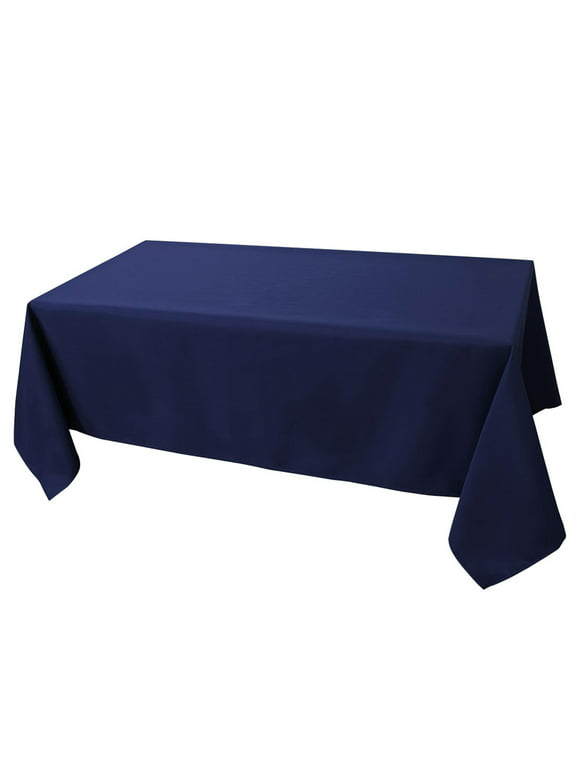 Unique Bargains Rectangle Tablecloth Polyester Table Cover Navy Blue 55" x 80" 1 Pc