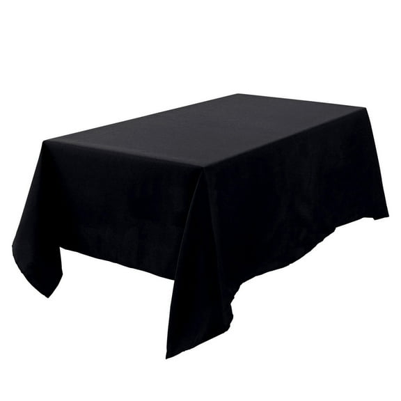 Unique Bargains Rectangle Tablecloth Washable Polyester Table Protector Black 63" x 55"