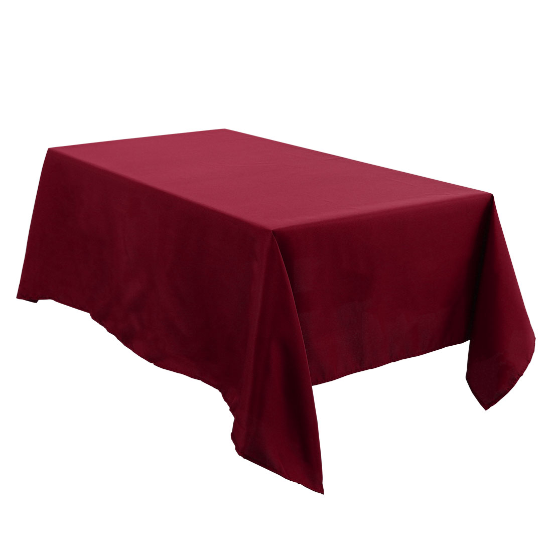 Unique Bargains Rectangle Tablecloth Washable Polyester Table Protector Burgundy 63" x 55"