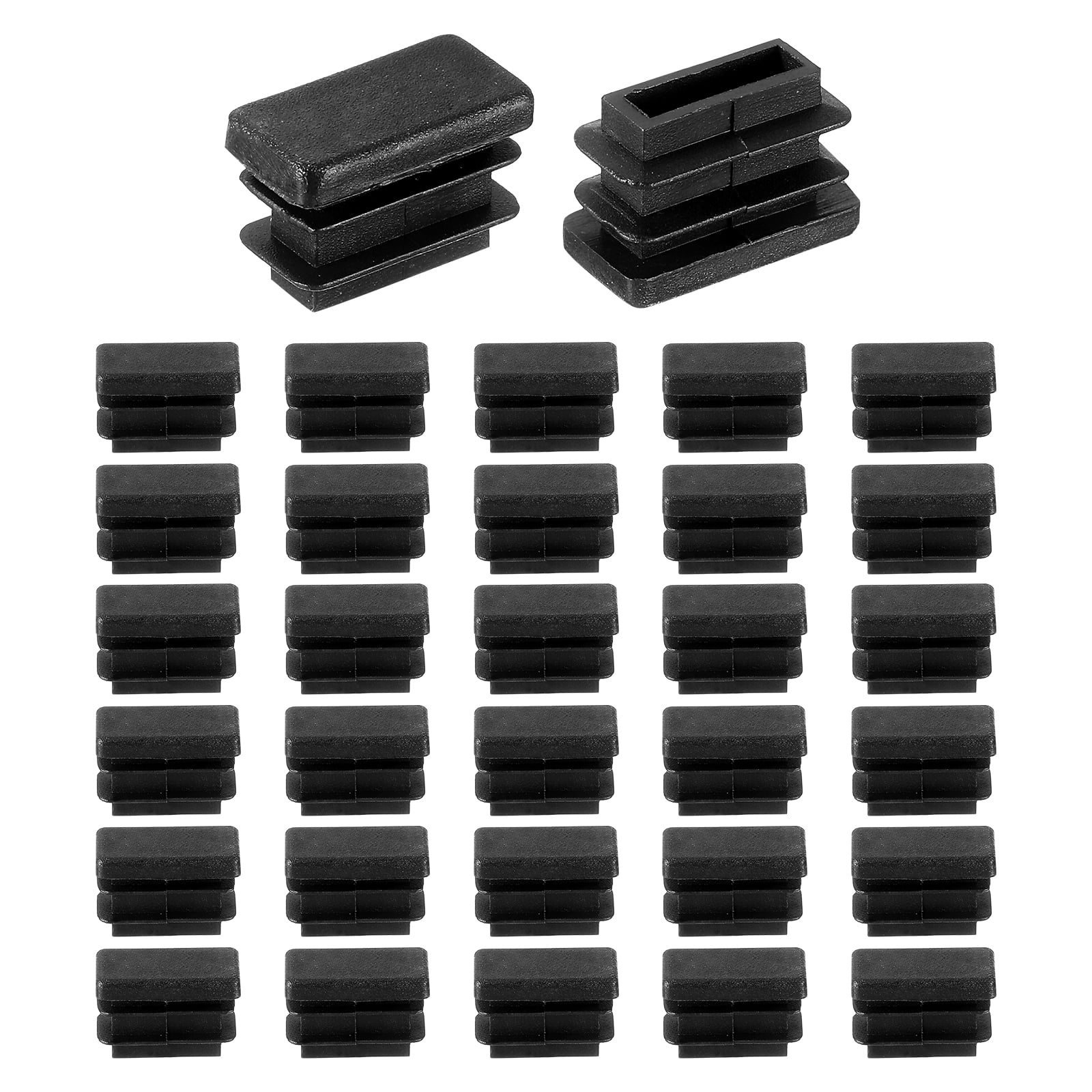 Unique Bargains Rectangle Tubing End Caps Plastic Hole Plugs Metal Chair 32 pcs
