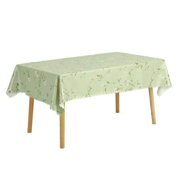 Unique Bargains Rectangle Vinyl Waterproof Oil Spill Proof Wrinkle Resistant Tablecloth Green 47x71 Inch
