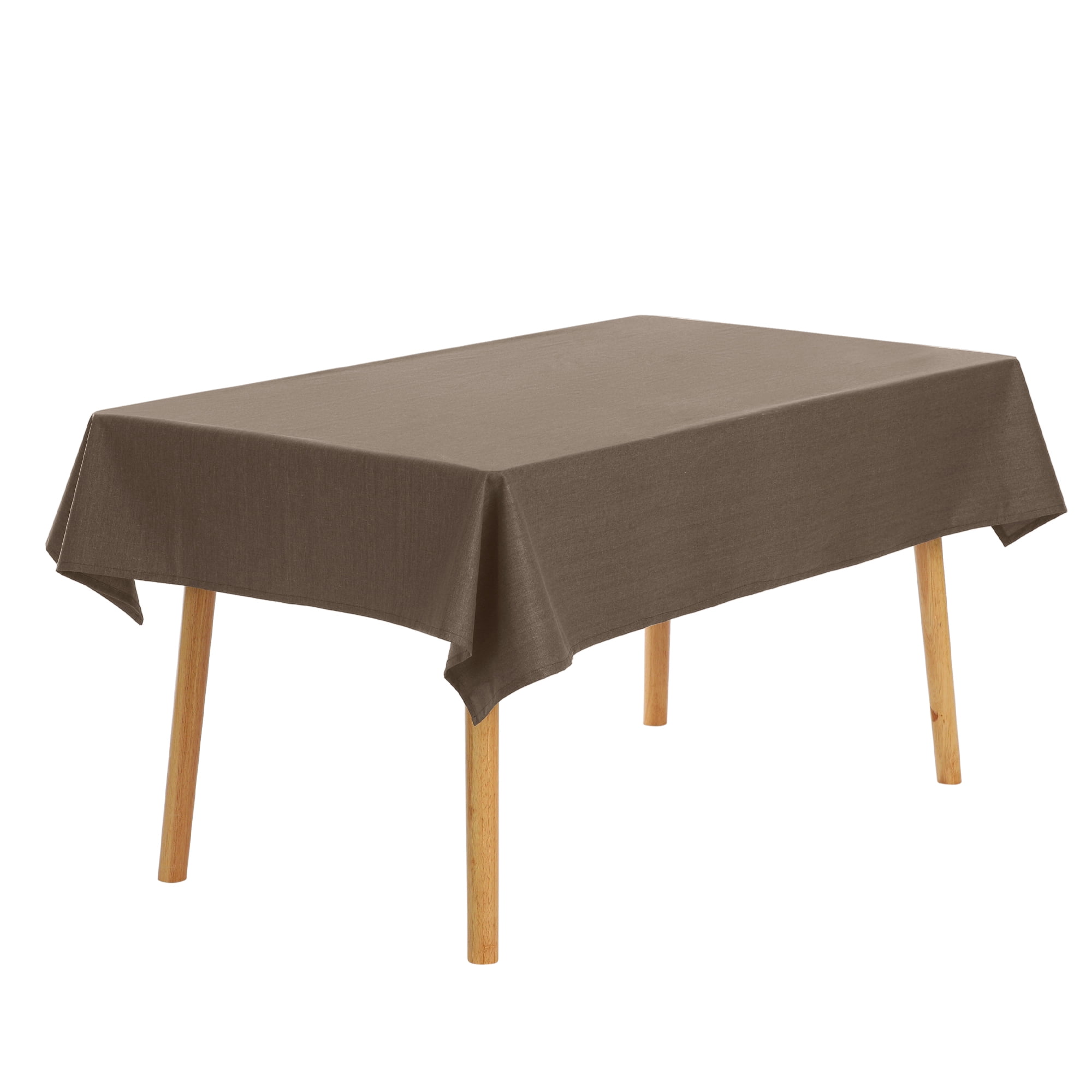 Unique Bargains Rectangle Wrinkle Resistant Washable Linen Table Cover Tablecloth Coffee 47"x63"
