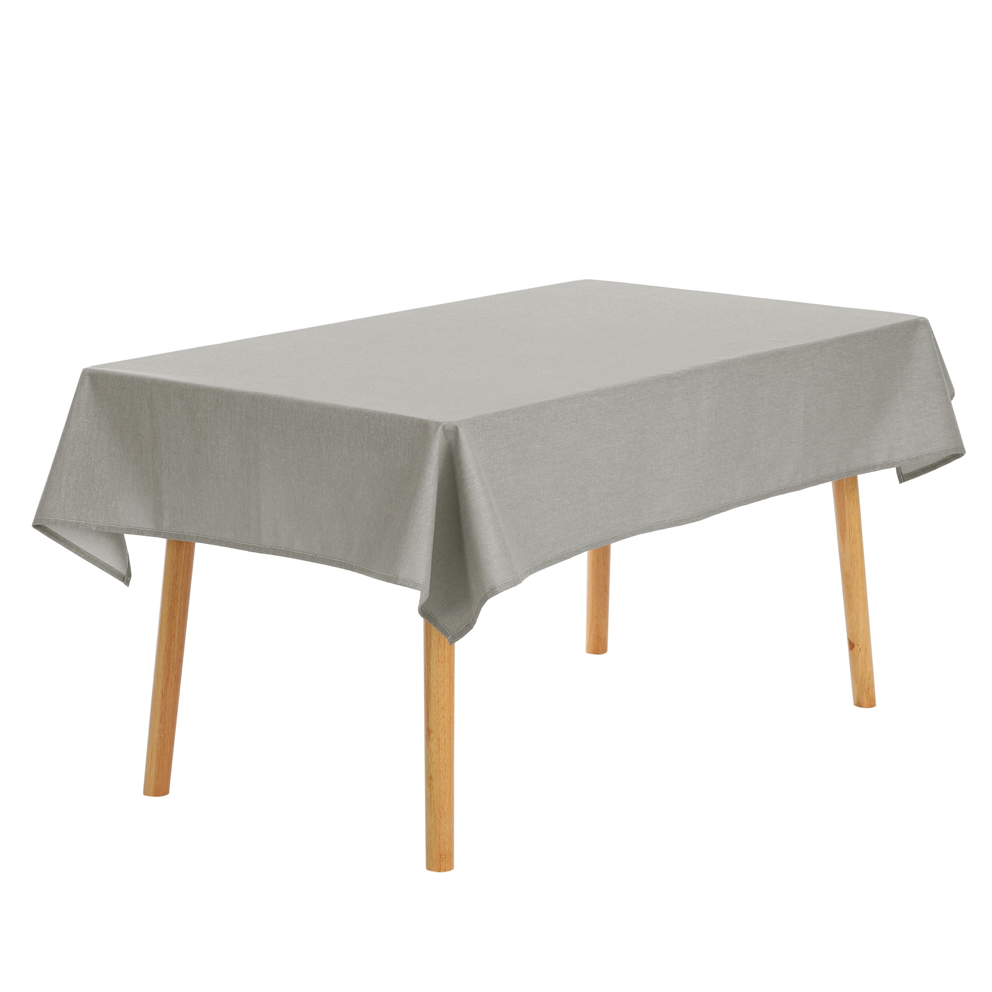 Unique Bargains Rectangle Wrinkle Resistant Washable Linen Table Cover Tablecloth Grey 47"x63"