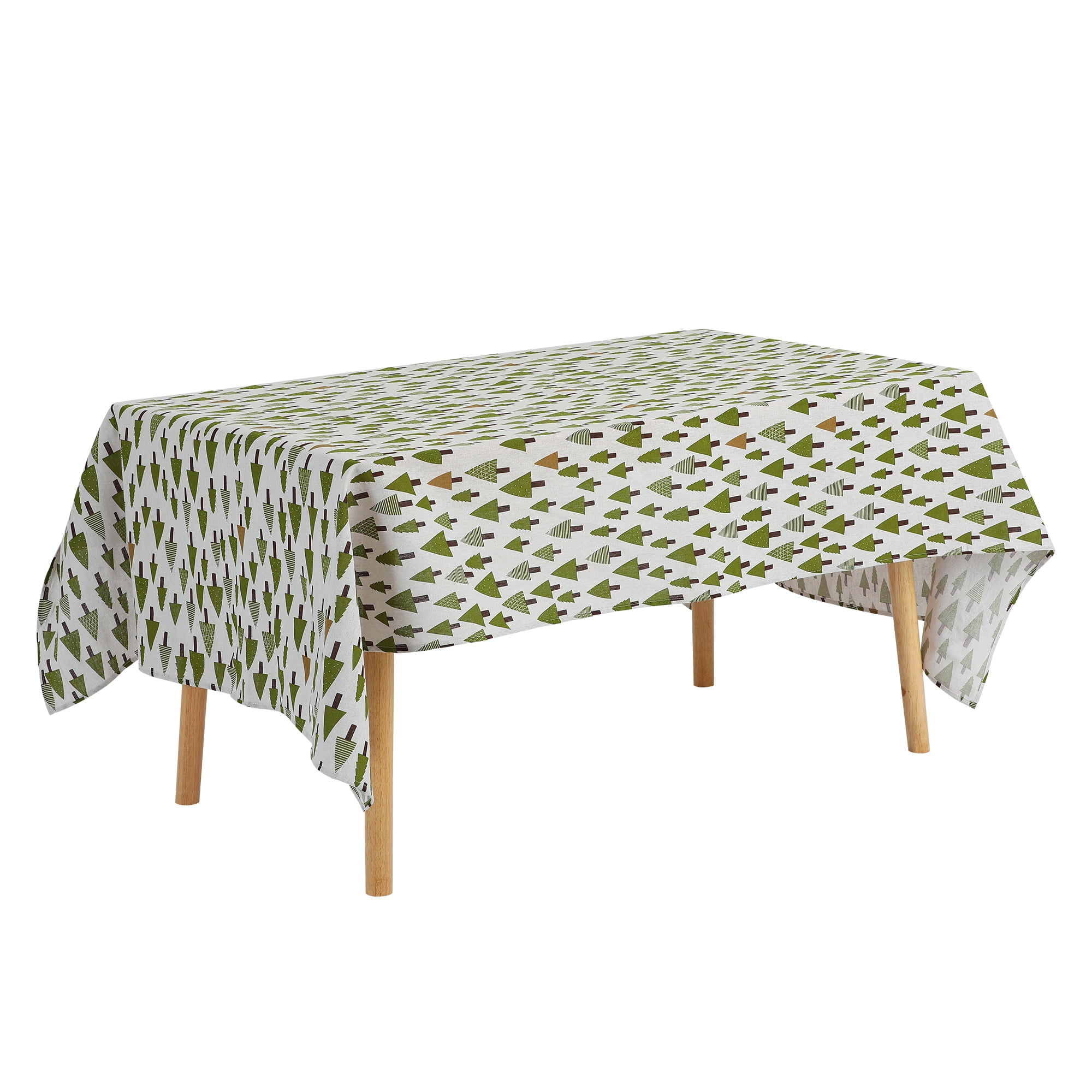 Unique Bargains Rectangle Wrinkle Resistant Washable Polyester Tablecloth Pine 55x55 Inch