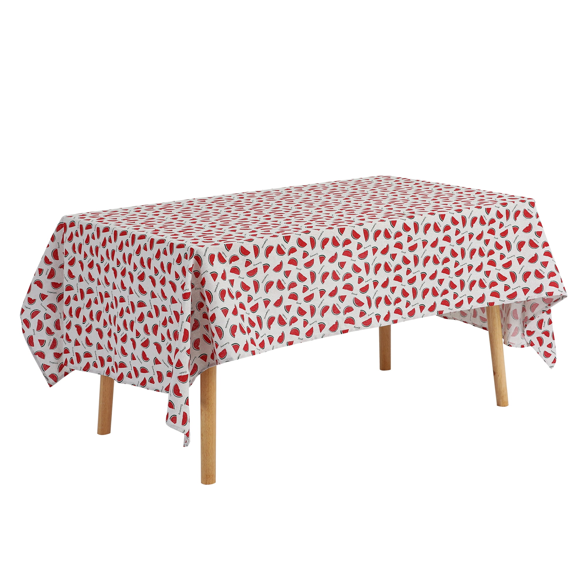 Unique Bargains Rectangle Wrinkle Resistant Washable Polyester Tablecloth Watermelon 55x71 Inch