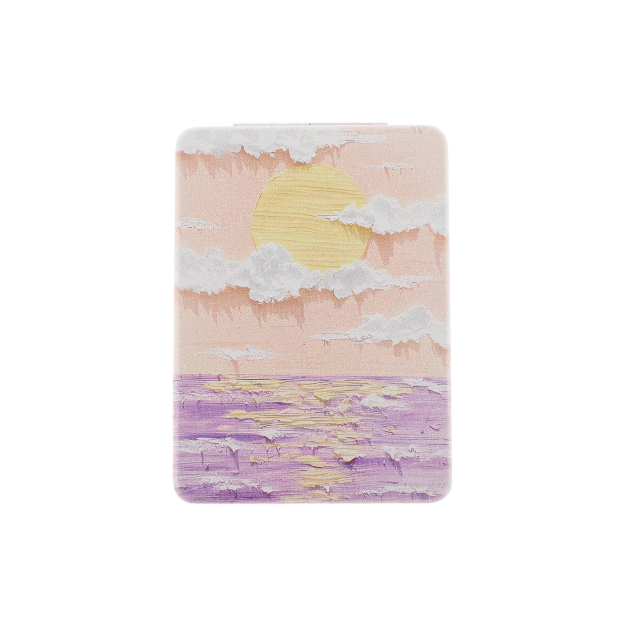 Unique Bargains Rectangular Hand-drawn Makeup Mirror Orange Purple 1 Pc