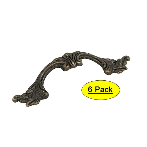 Unique Bargains Rectangular Vintage Dresser Furniture Screw Mounted Pull Handles Bronze Tone 6Pcs