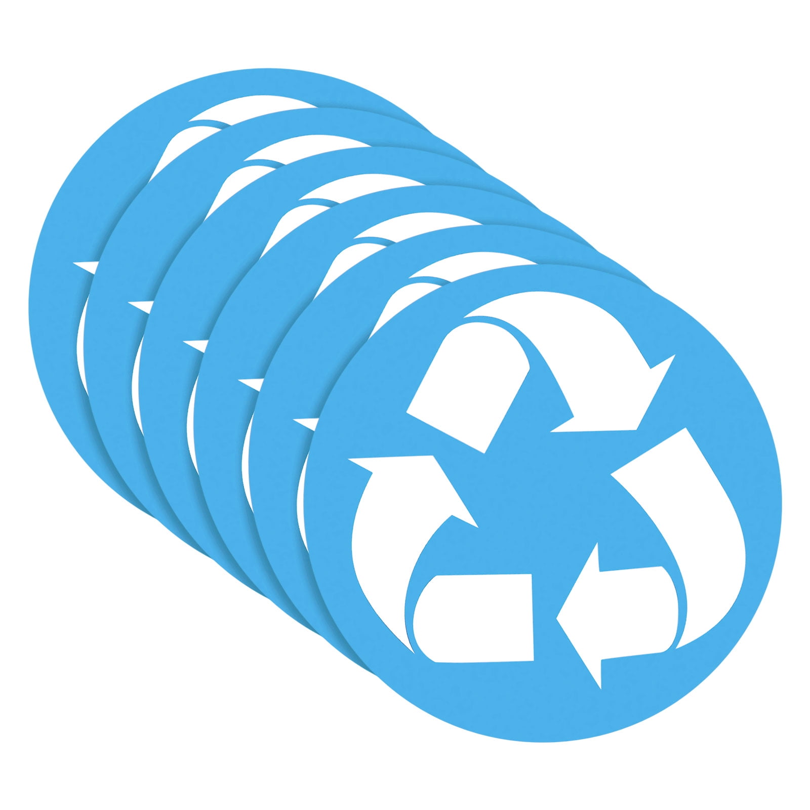 Unique Bargains Recycle Sticker Bin Labels Recycling Trash Can Stickers for Home Blue