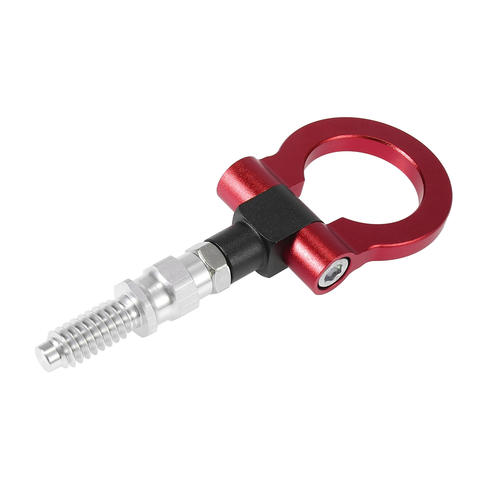 Unique Bargains Red Aluminum Alloy Front Bumper Trailer Ring Eye Towing Tow Hook Screw