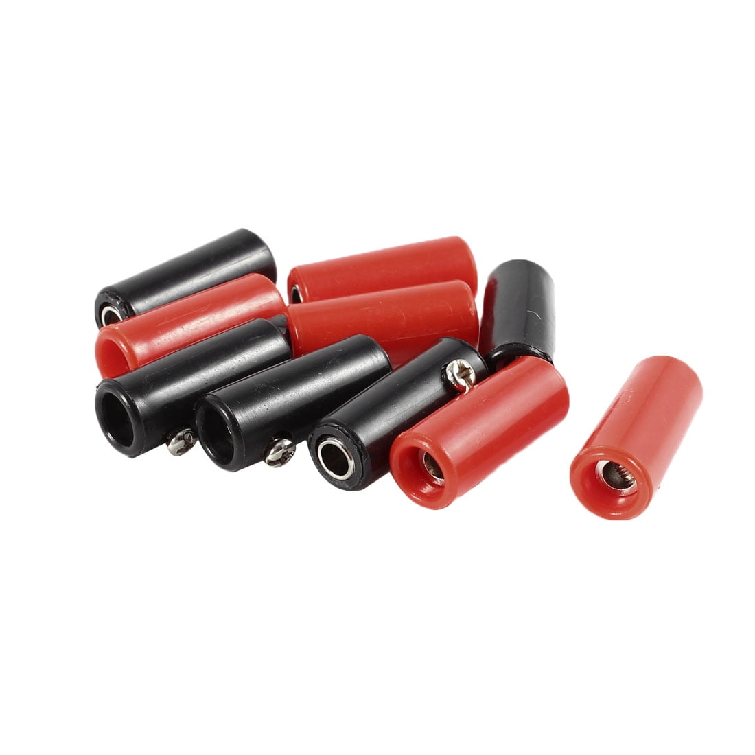 Unique Bargains Red Black Plastic Coated 4mm Banana Plug Female Sockets
