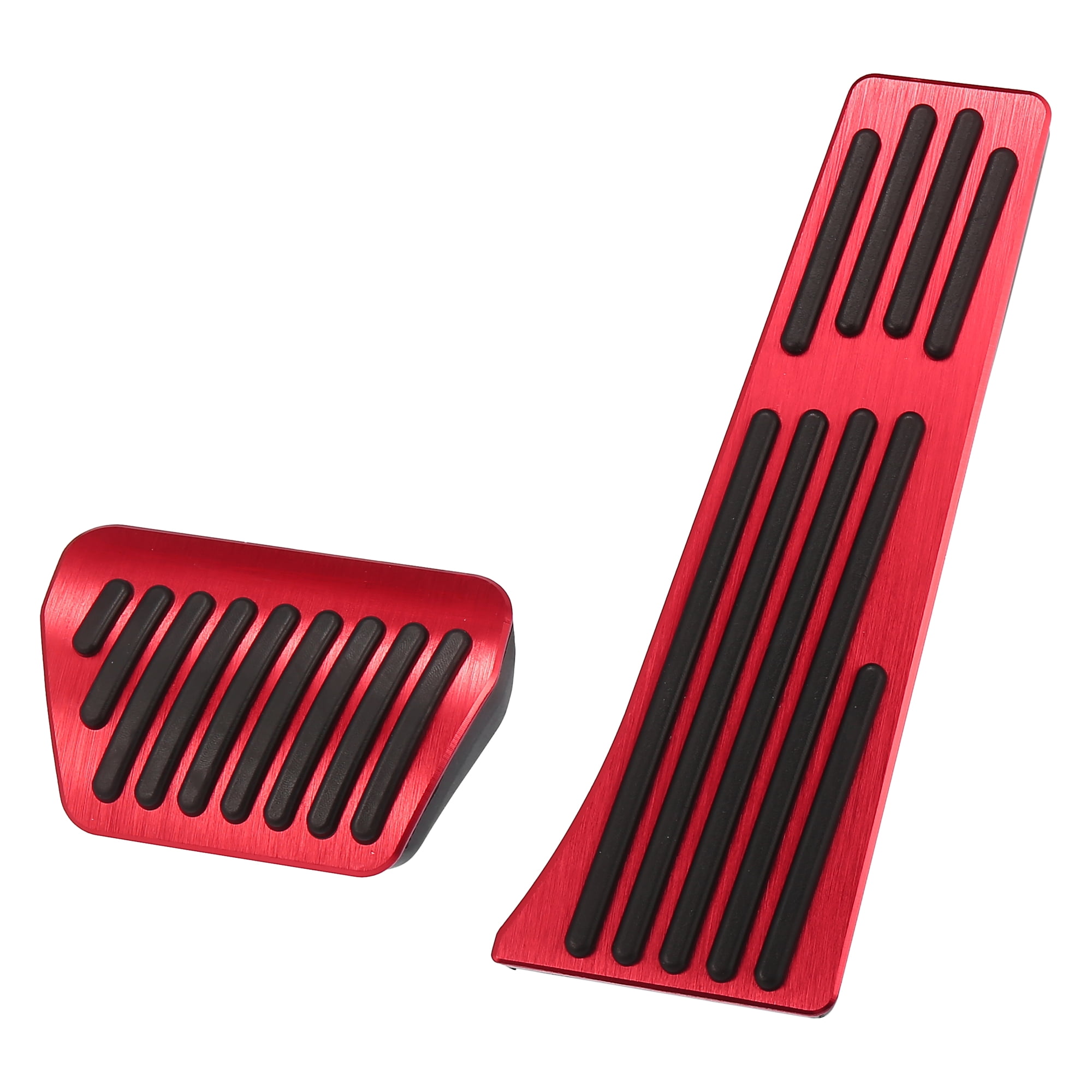 Unique Bargains Red Brake and Gas Pedal Covers Kit No Drilling Aluminum Alloy Pads for BMW