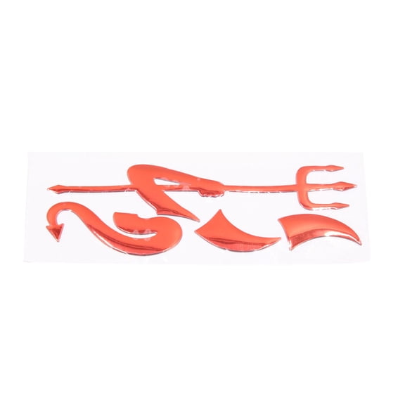 Unique Bargains Red Car Little Devil Pattern Demon Horns Sticker 3D Reflective Decal Waterproof