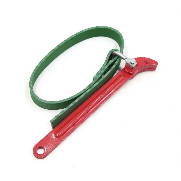 Unique Bargains Red Green Adjustable Faux Leather Oil Filter Strap Wrench  Spanner for Motorcycle 