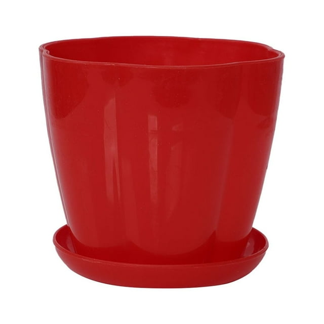 Unique Bargains Red Home Office Decor Patio Garden Plastic Tray Floral