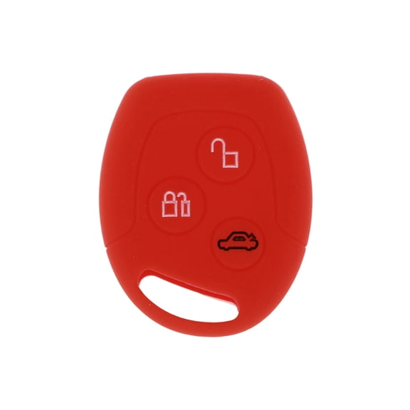 Unique Bargains Red TPU Silicone Car Key Case for Ford Courier  - 3 Buttons Remote Control Key Fob Case