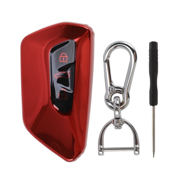Unique Bargains Red TPU Silicone Car Key  for VW Golf 8 (includes GTE / GTI) 2020-2022 - 3 Buttons Remote Control Key Fob