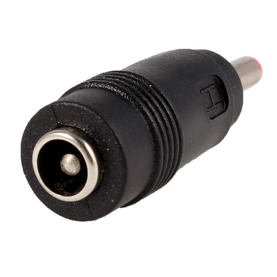Unique Bargains Red Tip 3.5x1.3mm Male Plug to 5.5x2.5mm Female Jack DC Power Connector Black